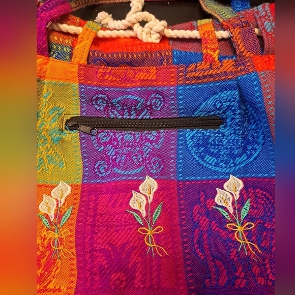 Vibrant Patchwork Satchel Bag - Picture 3 of 11